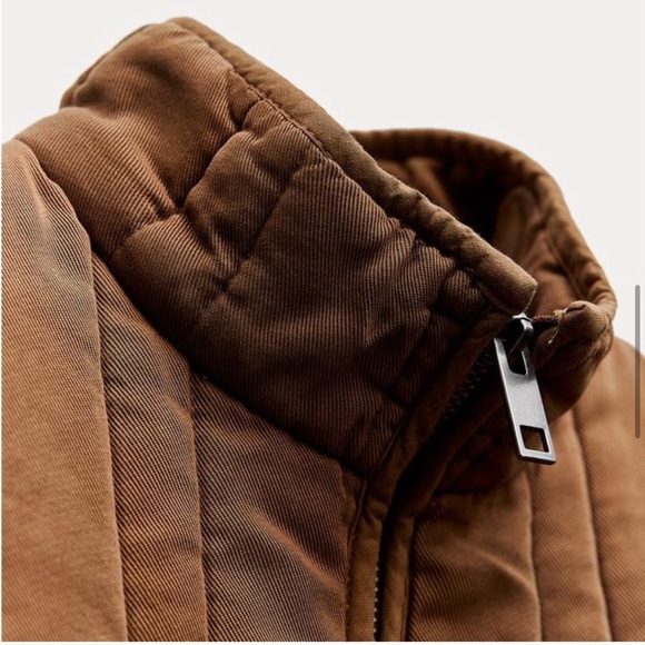 NWT Zara Washed Effect Quilted Jacket - Picture 7 of 12